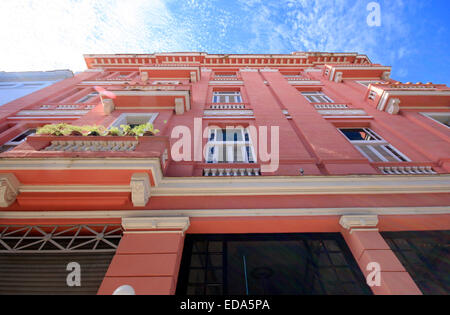 Die rosa Wände von der Boutique Hotel Ambos Mundos in Havanna, Kuba auf Calle Obispo Stockfoto