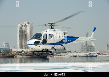 Hubschrauber von einem Heli-Flug Dubai VAE Stockfoto