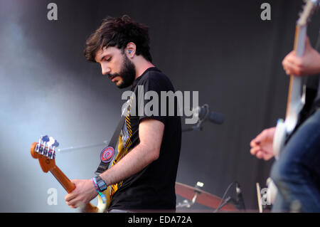 BENICASIM, Spanien - 18.Juli: Toundra Band konzertante Aufführung beim FIB (Festival Internacional de Benicassim) 2013 Festival. Stockfoto