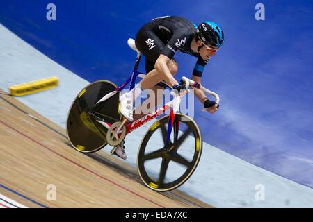 Manchester, UK. 3. Januar 2015. Revolution-Serie Radfahren. Team Sky Rider Luke Rowe. Bildnachweis: Aktion Plus Sport/Alamy Live-Nachrichten Stockfoto