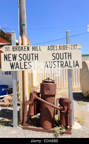 Staatliche Grenze zwischen New South Wales und South Australia, Cockburn, Australien Stockfoto