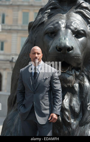 'Hercules' Fototermin statt am Trafalgar Square.  Mitwirkende: Dwayne Johnson wo: London, Vereinigtes Königreich bei: 2. Juli 2014 Stockfoto