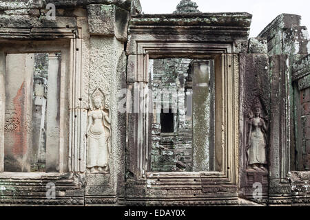 Die alte Ruine Wände von Angkor Wat in Kambodscha Stockfoto