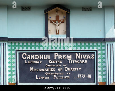 Gandhiji Prem Nivas (Lepra Mitte), gegründet von Mutter Teresa und von den Missionarinnen der Nächstenliebe in Titagarh, Indien Stockfoto