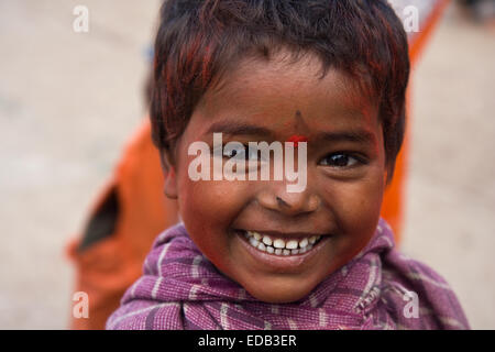 Asien, Indien, Andhra Pradesh, Tirupati, Govindaraja Swamy Tempel, Portrait eines jungen Mannes Stockfoto