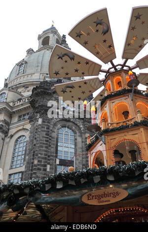 Weihnachtsmarkt in Dresden, Deutschland;  Weihnachtsmarkt-2014 in Dresden Stockfoto