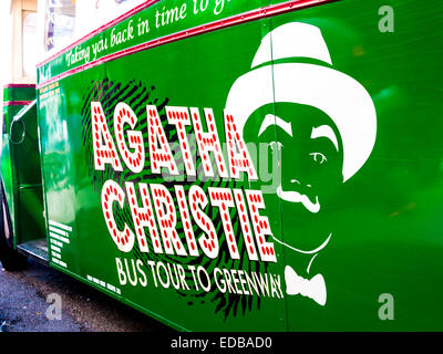 Detail der Bus, die von Hafen von Brixham zu Agatha Christies Greenway Estate, Devon, Großbritannien. Stockfoto