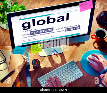 Digitales Wörterbuch globalen Markt Geschäftskonzept Stockfoto