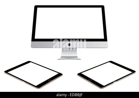 Apple Imac und Ipad Air 2 Stockfoto