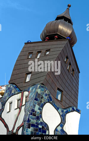 Kunsthaus Abensberg von Peter Pelikan, Ausstellungshalle Friedensreich Hundertwasser in der Brauerei Kuchlbauer Brauerei, Stockfoto