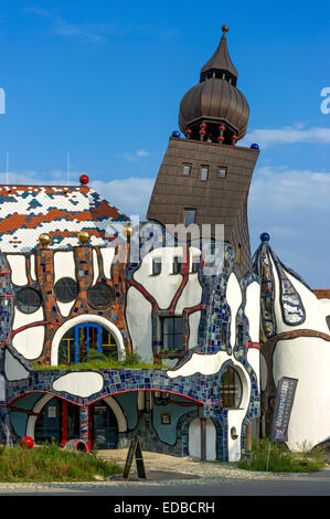 Kunsthaus Abensberg von Peter Pelikan, Ausstellungshalle Friedensreich Hundertwasser in der Brauerei Kuchlbauer Brauerei, Stockfoto