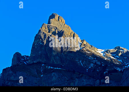Gipfel des Mt Tête du Colonney, Faucigny Massif, Französische Alpen, Sallanches, Haute-Savoie, Frankreich Stockfoto
