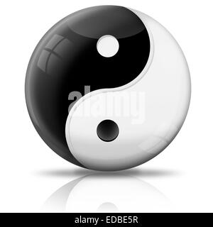 Kugel, Yin und Yang Symbol, Abbildung Stockfoto