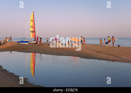 Zentralen Strand, Isla Cristina, Huelva Provinz, Region von Andalusien, Spanien, Europa Stockfoto