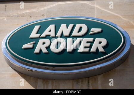 Im Bild: Der Land Rover-emblem Stockfoto