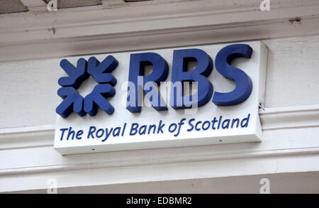 Anschauliches Bild eines Zweiges der Royal Bank of Scotland. Stockfoto