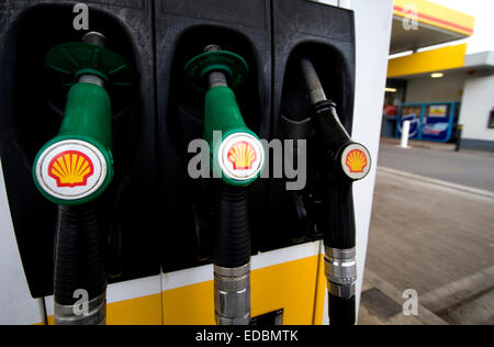 Eine Shell-Tankstelle, Cambridge. Stockfoto