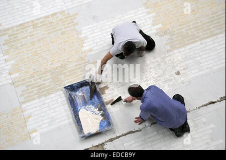 Mailand (Italien), am Arbeitsplatz für Bühnenbilder von La Scala Theater in der ehemaligen Industrieareal Ansaldo Stockfoto