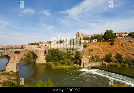 Alkantar Brücke in Toledo, Spanien Stockfoto