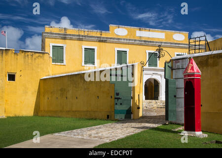 Eingangstor zum Fort Christiansvaern, Christiansted, St. Croix, Amerikanische Jungferninseln, West Indies Stockfoto