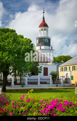 Historischen Turm Gebäude (b. 1753) in Christiansted, St. Croix, US Virgin Islands Stockfoto