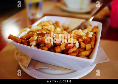 Ein Poutine von Frite Alors in Montreal, Quebec. Stockfoto