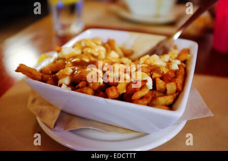 Ein Poutine von Frite Alors in Montreal, Quebec. Stockfoto