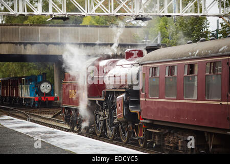 East Lancashire Railway Laufveranstaltung Thomas den Tank Motor abgebildet bei Bolton Street Station in Bury Lancashire UK Stockfoto