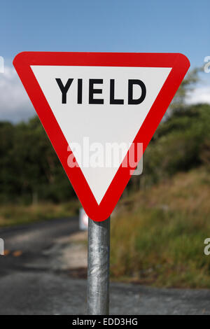 Rendite-Zeichen in Irland Stockfoto