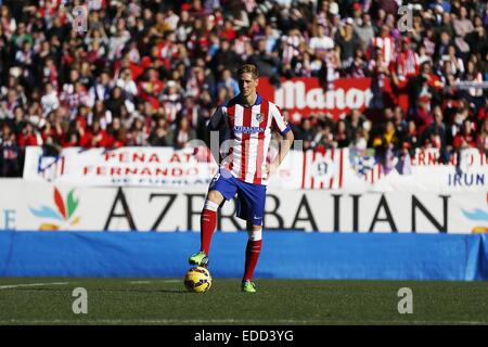 Madrid, Spanien. 4. Januar 2015. Fernando Torres (Atletico) Fußball: Spanisch "Liga Espanola", Presentation Atletico de Madrid's New Player Fernando Torres im Vicente Calderon Stadion in Madrid, Spanien. Bildnachweis: Mutsu Kawamori/AFLO/Alamy Live-Nachrichten Stockfoto