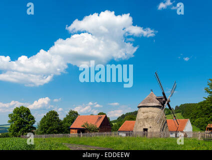 Windmühle, Kuzelov, Hodonín Bezirk, Südmähren, Tschechische Republik Stockfoto