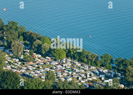 Deutschland, Baden-Württemberg, Bodensee, Kressbronn, Campingplatz am Seeufer Stockfoto