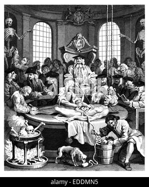 "Vier Phasen der Grausamkeit" [The Reward of Cruelty] graviert aus dem Original englischen Künstlers William Hogarth 1697-1764 Stockfoto