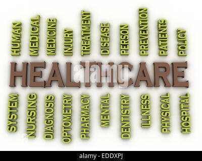 3D-Bild Gesundheitsthemen Konzept Wort cloud-Hintergrund Stockfoto
