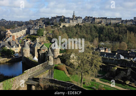 Überblick über fougeres, bretagne, frankreich Stockfoto