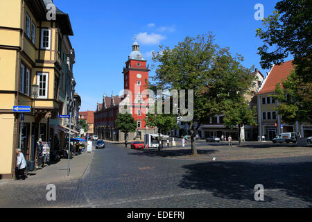 Das historische Rathaus Gotha. Es befindet sich im historischen Zentrum der Hauptstadt von Gotha. Es ist ein Renaissance-Rathaus mit einem Standesamt. Foto: Klaus Nowottnick Datum: 3. September 2012 Stockfoto