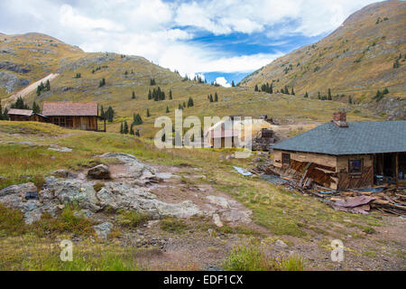 Animas Gabeln alten Bergbau camp Geisterstadt auf der alpinen Schleife in den San Juan Mountains außerhalb Silverton Colorado Stockfoto