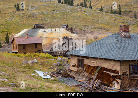 Animas Gabeln alten Bergbau camp Geisterstadt auf der alpinen Schleife in den San Juan Mountains außerhalb Silverton Colorado Stockfoto