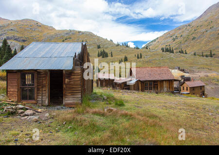 Animas Gabeln alten Bergbau camp Geisterstadt auf der alpinen Schleife in den San Juan Mountains außerhalb Silverton Colorado Stockfoto