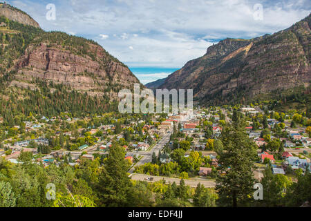 Historischen viktorianischen Berg Stadt Ouray in den San Juan Mountains von Colorado Stockfoto