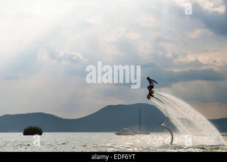 Flyboard in Valle de Bravo, Estado de México, México. Stockfoto