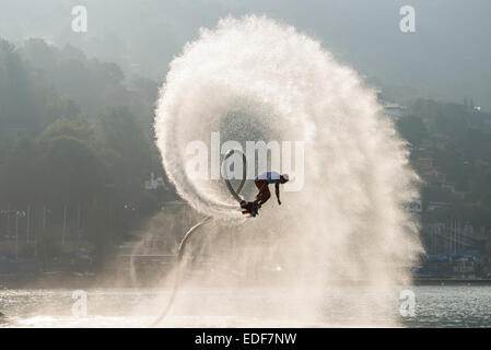 Flyboard in Valle de Bravo, Estado de México, México. Stockfoto