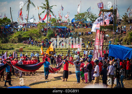 Jährliche Festival der traditionellen Drachen in Bali.Indonesia. Stockfoto