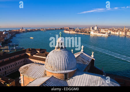 Super großen Panorama Blick auf Venedig von der Kirche San Giorgio Maggiore Stockfoto