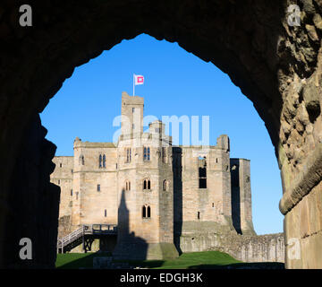 Warkworth Castle, Northumberland, England, UK Stockfoto