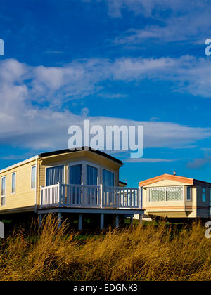 Mobilheime auf einem Urlaubsort in Berwick nach Tweed in Northumberland, England UK Stockfoto