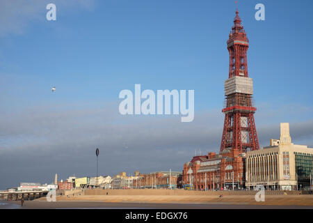 Blackpool Tower an der Lancashire Fylde Küste Stockfoto