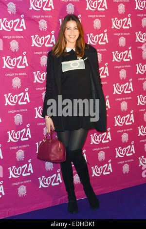 London, UK. 6. Januar 2015. Lisa Snowdon betreut die VIP-Aufführung von "Kooza" von Cirque Du Soleil in der Royal Albert Hall am 6. Januar 2015 in London, England. Bildnachweis: Siehe Li/Alamy Live News Stockfoto