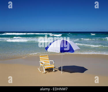 Playa Grande, Rio San Juan, Maria Trinidad Sanchez, Touristik, Symbolbild Fuer Meer, Traumstrand Und Traumurlaub, Dominikanische Republik, Karibik, bei Stockfoto