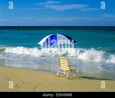 Playa Grande, Rio San Juan, Maria Trinidad Sanchez, Touristik, Symbolbild Fuer Meer, Traumstrand Und Traumurlaub, Dominikanische Republik, Karibik, bei Stockfoto